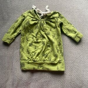 Childhoods Clothing Olive‎ Green Trees sweater dress 12-18 month Made in USA